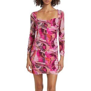 L'Agence Lolisa Sweetheart Bodycon Party Mini Dress Size 12 Pink Buckle Swirl